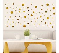 Walplus Combo Kids Gold Metallic Polka Dots Wall Sticker - 4 Packs Pvc
