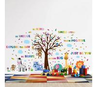 Walplus Combo Kids - Happy London Zoo With Colourful Quotes Wall Sticker Pvc
