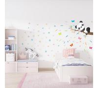 Walplus Combo Kids - Sleeping Panda With Dalmatian Candy Holographic Dots Wall Sticker Pvc