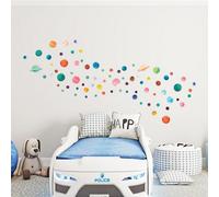 Walplus Combo Kids Wall Sticker - Colourful Dots And Planets Pvc