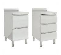 Walplus Commercial Kitchen Cabinets 2 Pcs 50X60X96 Cm Stainless Steel