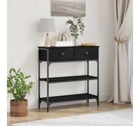Walplus Console Table With Drawer Black Oak 72.5 X 25 X 75 Cm
