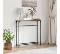 Walplus Console Table With Shelf Artisan Oak 75 X 19.5 X 75 Cm