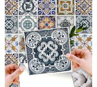 Walplus Corfu Colourful Mediterranean Peel And Stick Wall Tiles Sticker - 24Pcs 15X15Cm Self Adhesive Stick On Tiles