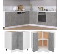Walplus Corner Bottom Cabinet Lyon Concrete Grey 75.5X75.5X81.5 Cm Engineered Wood