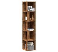 Walplus Corner Cabinet Old Wood 33X33X165 Cm Engineered Wood