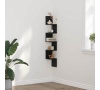 Walplus Corner Shelf Black Oak 20 X 20 X 127.5 Cm Engineered Wood
