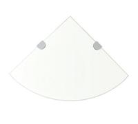 Walplus Corner Shelf With Chrome Supports Glass Clear 35X35 Cm