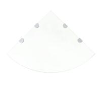 Walplus Corner Shelf With Chrome Supports Glass Clear 45X45 Cm