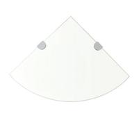 Walplus Corner Shelves 2 Pcs With Chrome Supports Glass Clear 35X35 Cm