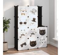 Walplus Cube Storage Cabinet For Kids With 10 Cubes Black Pp
