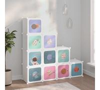Walplus Cube Storage Cabinet For Kids With 10 Cubes White Pp