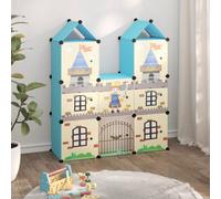 Walplus Cube Storage Cabinet For Kids With 8 Cubes Blue Pp