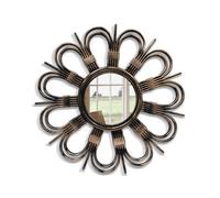 Walplus Daisy Petal Round Mirror Wall Decor Vanity Mirror For Living Room Bedroom 50Cm(20") Rusty Brown Gold