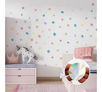 Walplus Dalmatian Polka Dots Pastel & Holographic X 2 Kids Sticker Aluminium Film Multicoloured, Pink
