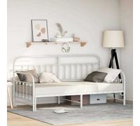Walplus Daybed Frame With Headboard White 90 X 200 Cm Steel