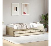 Walplus Daybed With Drawers Without Mattress Sonoma Oak 100X200 Cm