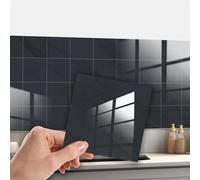WALPLUS Denim Blue Marble Tile Stickers 15 x 15 cm, 24 PCS Peel and Stick Self Adhesive Wall Tiles, Waterproof Kitchen Bathroom Splashback Decals