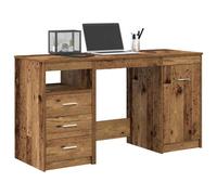 Walplus Desk With Cabinet Old Wood Engineered Wood