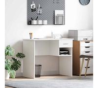 Walplus Desk With Drawer White 90 X 49.5 X 75 Cm Engineered Wood