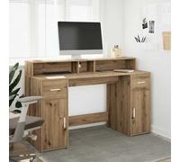 Walplus Desk With Led Lights Artisian Oak 140X55X91 Cm Engineered Wood