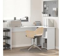 Walplus Desk With Shelf White 142 X 102 X 73 Cm Engineered Wood