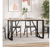 Walplus Dining Table O-Frame 160X80X75.5 Cm Solid Wood Pine And Steel