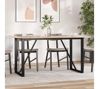 Walplus Dining Table O-Frame 160X80X75 Cm Solid Wood Pine And Steel
