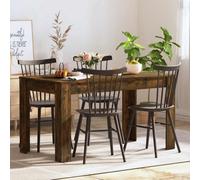 Walplus Dining Table Smoked Oak 140X74.5X76 Cm Engineered Wood