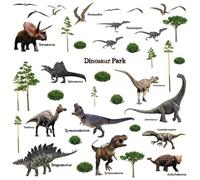 Walplus Dinosaur Wall Stickers - Dinosaur Stickers For Children, Nursery, Playroom,& Kids Room Decor - Pvc Decals - 2 Sheets