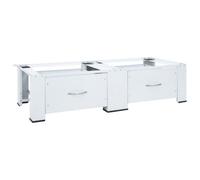 Walplus Double Washing Machine Pedestal With Drawers White