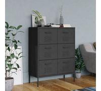 Walplus Drawer Cabinet Anthracite 80X35X101.5 Cm Steel