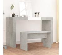 Walplus Dressing Stool Concrete Grey 70X35X45 Cm Engineered Wood