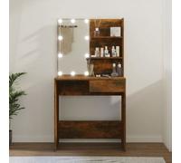 Walplus Dressing Table With Led Brown Oak 74.5X40X141 Cm
