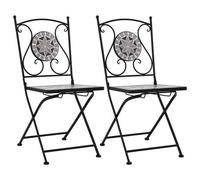 Walplus Durable Mosaic Bistro Chairs 2 Pcs Grey
