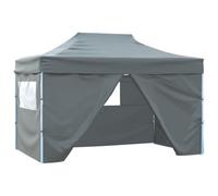 Walplus Durable Outdoor Foldable Tent Pop-Up With 4 Side Walls 3X4.5 M Anthracite