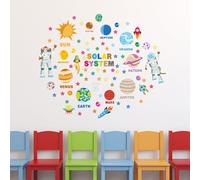 WALPLUS Educational Solar System Wall Stickers for Kids - Nursery, Bedroom Decor, Planets, Galaxy, Space, 145x120cm