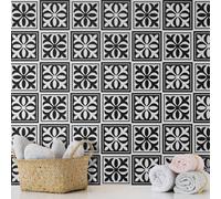Walplus Emma Monocromatic Black Victorian Peel And Stick Wall Tiles Sticker Adhesive Stick On Tiles For Backsplash 24 Pcs 15X15Cm