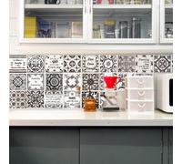 Walplus English Quote Retro Brown Peel And Stick Wall Tiles Sticker - 24Pcs Self Adhesive Stick On Tiles For Kitchen (10X10) Pvc