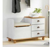 Walplus Entryway Storage Bench With Drawer Askim White 100 X 39 X 62 Cm