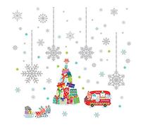 WALPLUS Festive Wall Stickers for Christmas - Mixed Design Vinyl Decals - Self-Adhesive & Removable - Ideal for Holiday Home, Office & Window Decorations