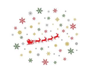 WALPLUS Festive Wall Stickers for Christmas - Mixed Design Vinyl Decals - Self-Adhesive & Removable - Ideal for Holiday Home, Office & Window Decorations