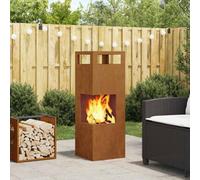 Walplus Fire Pit Brown 35 X 35 X 100 Cm Weathering Steel