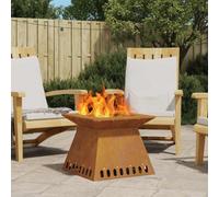 Walplus Fire Pit Brown 48 X 48 X 40 Cm Weathering Steel