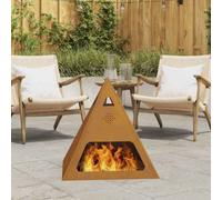 Walplus Fire Pit Brown 50 X 50 X 51 Cm Weathering Steel