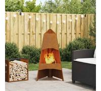 Walplus Fire Pit Brown 50 X 50 X 95 Cm Weathering Steel