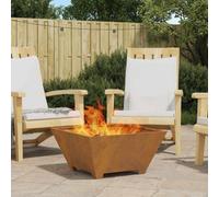 Walplus Fire Pit Brown 60 X 60 X 30 Cm Weathering Steel