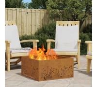 Walplus Fire Pit Brown 60 X 60 X 30 Cm Weathering Steel