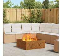 Walplus Fire Pit Brown 80 X 80 X 30 Cm Weathering Steel