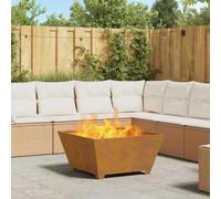 Walplus Fire Pit Brown 80 X 80 X 40 Cm Weathering Steel